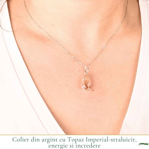 Colier Argint 925 cu Topaz Imperial Lacrima – Abundenta si incredere in Tine [1]