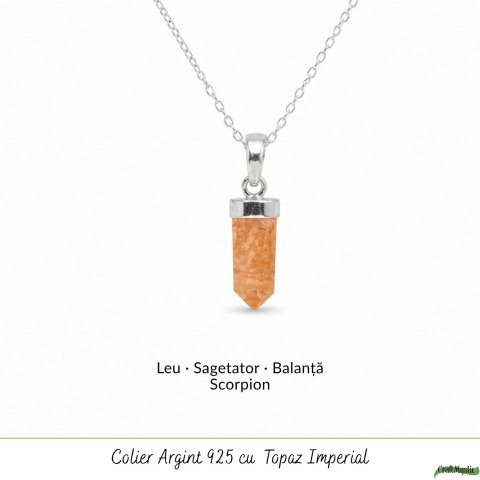 Colier Argint 925 cu Topaz Imperial Varf – Claritate si incredere Interioara [4]