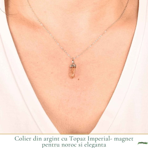 Colier Argint 925 cu Topaz Imperial Varf – Claritate si incredere Interioara [1]