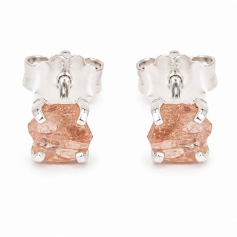Echilibrare Energetica - Cercei Argint 925 cu Topaz Imperial Brut – Eleganta Calda si Energie Luminoasa