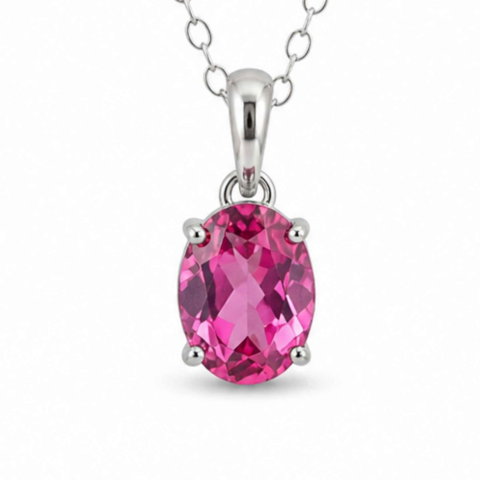 Topaz Roz - olier argint 925 cu Topaz Roz forma oval – Iubire si echilibru emotional