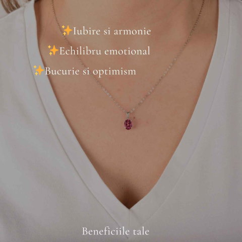 olier argint 925 cu Topaz Roz forma oval – Iubire si echilibru emotional [2]