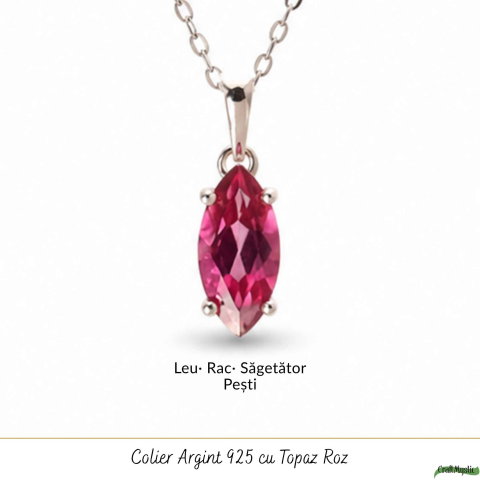 Colier Argint 925 cu Topaz Roz Fatetat – Delicatete si Iubire de Sine [4]
