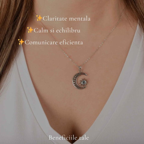 Colier argint 925 cu Topaz Albastru soare si semiluna – Claritate si echilibru [2]