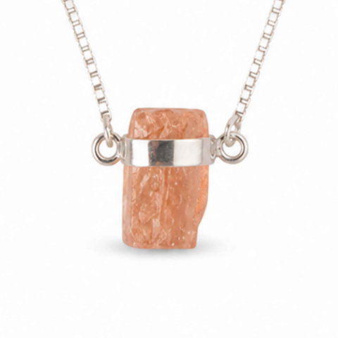Topaz Imperial - Colier Argint 925 cu Topaz Imperial Brut – Abundenta si incredere in Tine