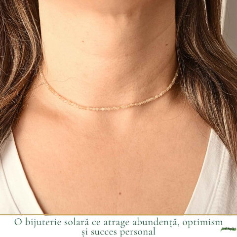 Colier Fin la Baza Gatului Tip Choker cu Citrin Fatetat – Abundenta si Energie Pozitiva [1]