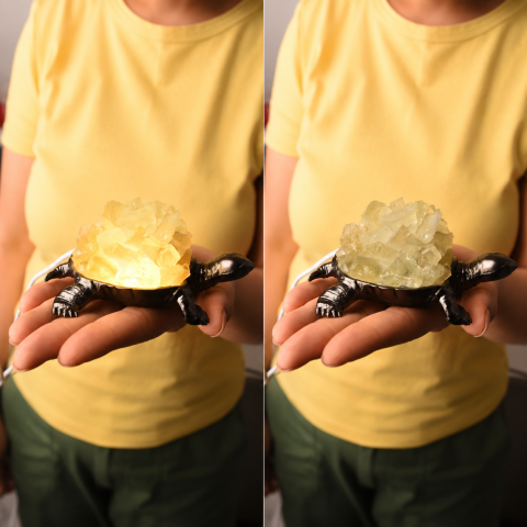 Lampa cu Citrin Natural in Forma de Broasca Testoasa – Prosperitate si Energie Pozitiva [2]