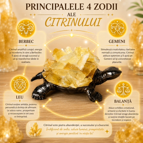 Lampa cu Citrin Natural in Forma de Broasca Testoasa – Prosperitate si Energie Pozitiva [5]
