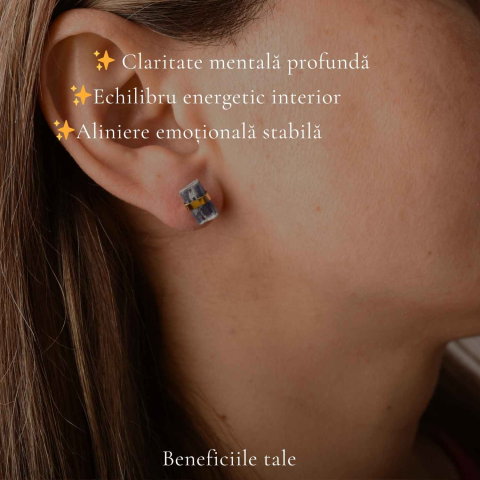 Cercei Argint 925 Placat cu Aur 18K cu Kianit Albastru Brut – Claritate si Intuitie [2]