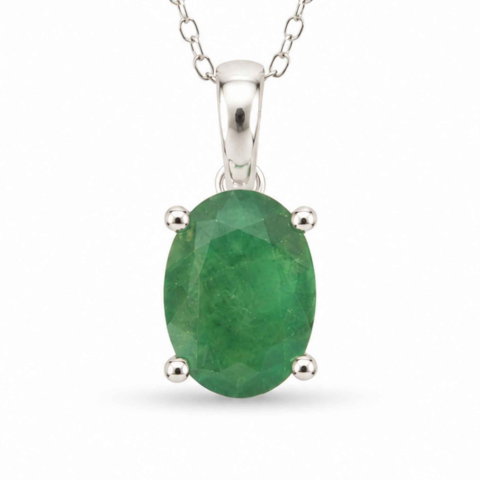 Incredere si Curaj - Colier Argint 925 cu Kianit Verde Fatetat – Echilibru si Claritate Interioara
