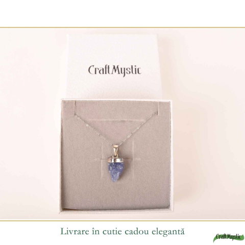 Colier Argint 925 cu Tanzanit Brut – Claritate, Intuitie si Energie Profunda [5]