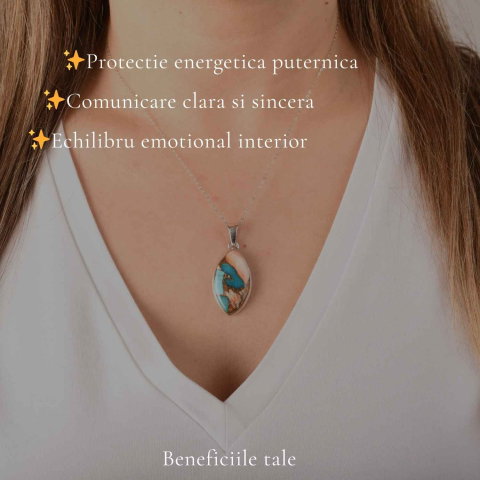 Colier argint 925 cu Turcoaz Arizona delicat – Protectie si echilibru [2]