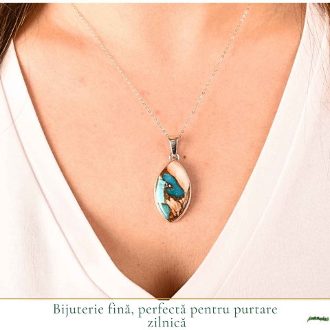 Colier argint 925 cu Turcoaz Arizona delicat – Protectie si echilibru [1]