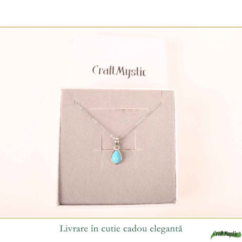 Colier argint 925 cu Turcoaz lacrima – calm si echilibru emotional [5]