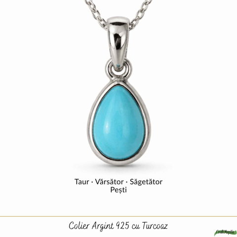 Colier argint 925 cu Turcoaz lacrima – calm si echilibru emotional [4]