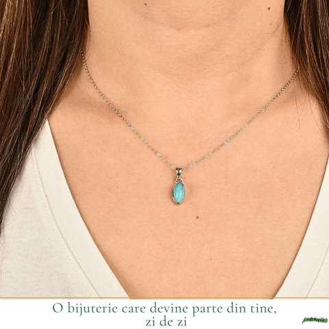 Colier argint 925 cu Turcoaz delicat – calm si echilibru feminin [1]