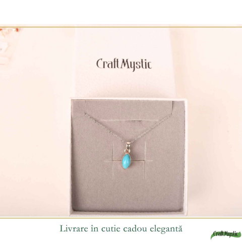 Colier argint 925 cu Turcoaz delicat – calm si echilibru feminin [5]