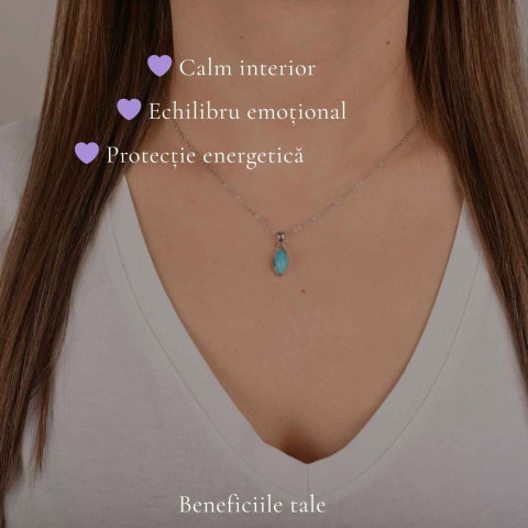 Colier argint 925 cu Turcoaz delicat – calm si echilibru feminin [2]