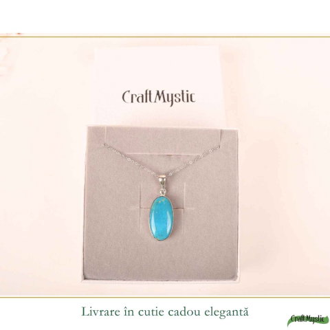 Colier argint 925 cu Turcoaz oval – Protectie si echilibru interior [5]