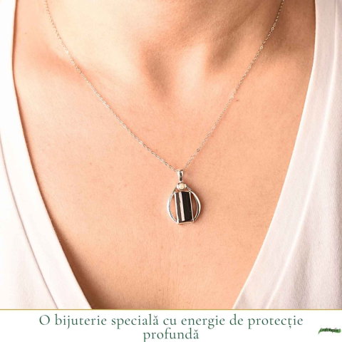 Colier Argint 925 cu Turmalina Naturala Lacrima – Protectie si Echilibru Interior [1]