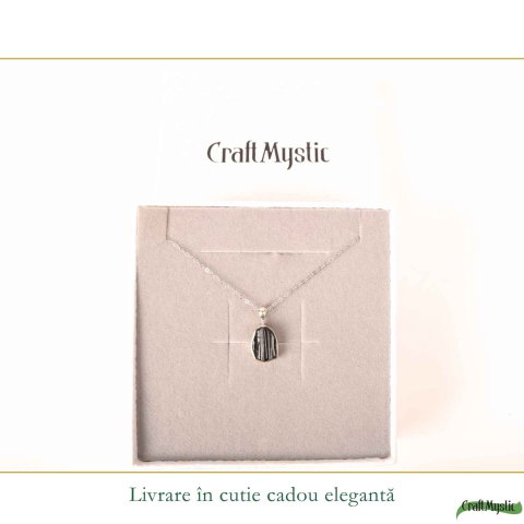 Colier Argint 925 cu Turmalina Naturala Neuniforma – Protectie si Energie Pozitiva [5]