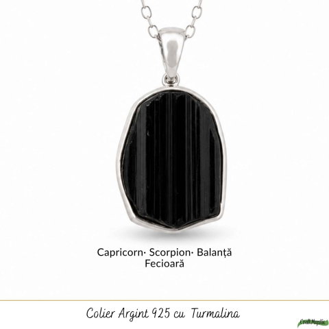 Colier Argint 925 cu Turmalina Naturala Neuniforma – Protectie si Energie Pozitiva [4]