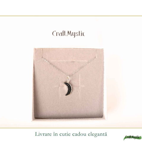 Colier Argint 925 cu Turmalina Neagra Semiluna – Protectie si Echilibru Interior [5]