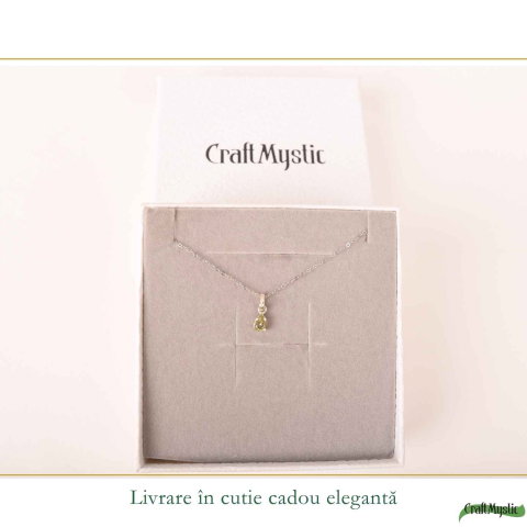 Colier Argint 925 cu Turmalina Verde Lacrima – Echilibru si Energie Naturala [5]