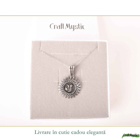 Colier Argint 925 Soare si Semiluna – Protectie, Echilibru si Energie Mistica [5]