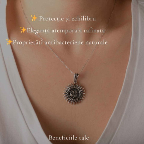 Colier Argint 925 Soare si Semiluna – Protectie, Echilibru si Energie Mistica [2]