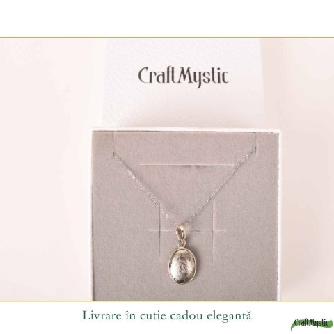 Colier Argint 925 cu Meteorit Oval – Curaj si Energie Cosmica [5]