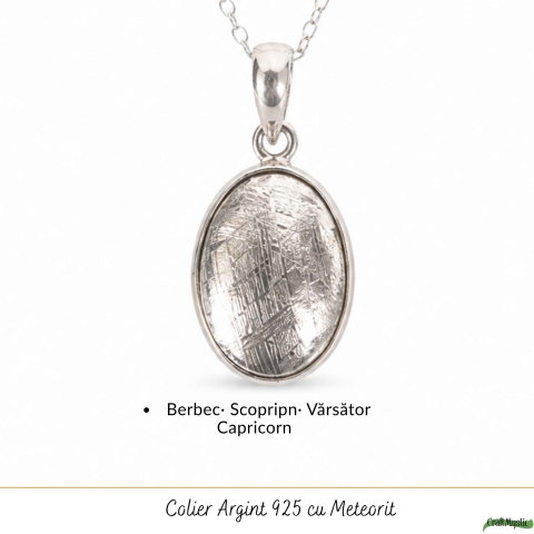 Colier Argint 925 cu Meteorit Oval – Curaj si Energie Cosmica [4]