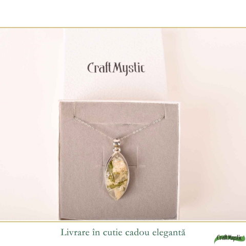 Colier Argint 925 cu Turmalina Verde si Cuart – Armonie si Energie Naturala [5]