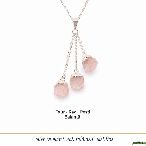 Colier cu Cuart Roz Brut Natural – Iubire, Armonie si Feminitate [4]