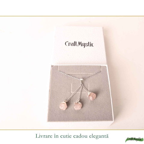 Colier cu Cuart Roz Brut Natural – Iubire, Armonie si Feminitate [5]