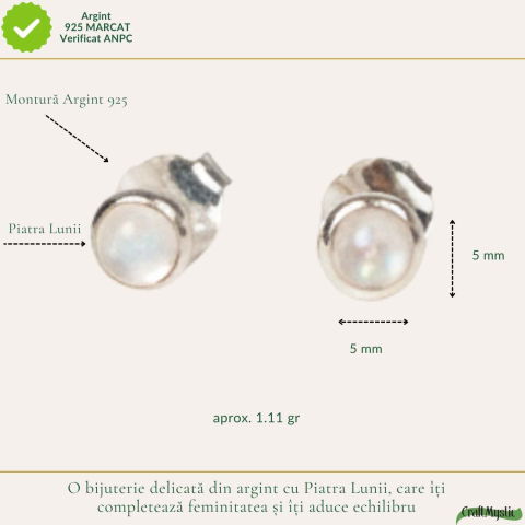 Cercei Argint 925 cu Piatra Lunii Bobita – Intuitie si Feminitate Delicata [3]