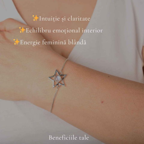 Bratara Argint 925 cu Piatra Lunii Stea – Intuitie si Echilibru Feminin [2]
