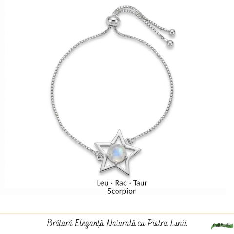 Bratara Argint 925 cu Piatra Lunii Stea – Intuitie si Echilibru Feminin [4]