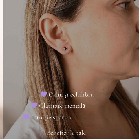 Cercei Argint 925 cu Ametist Fatetat Bobita – Claritate si Energie Pozitiva [2]