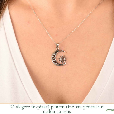 Colier Argint 925 cu Labradorit Soare si Luna – Echilibru si Intuitie [1]