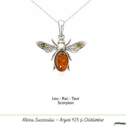 Colier Argint 925 Albina cu Chihlimbar Natural – Energie si Bucurie Solara [4]