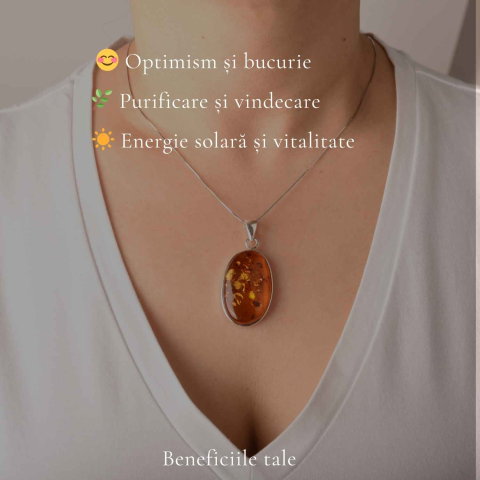 Colier Argint 925 cu Chihlimbar – Energie Pozitiva si Echilibru Interior [2]