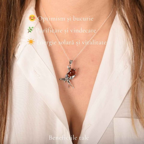 Colier Argint 925 Zana cu Chihlimbar Natural – Vitalitate si Magie Solara [2]