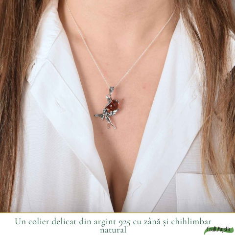 Colier Argint 925 Zana cu Chihlimbar Natural – Vitalitate si Magie Solara [1]