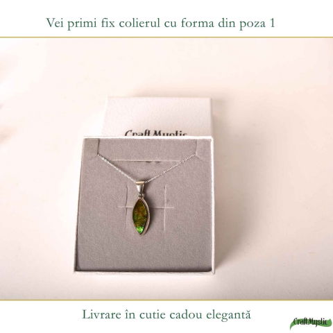 Colier Argint 925 cu Amolit Natural Oval – Prosperitate, Protectie si Energie Pozitiva [5]