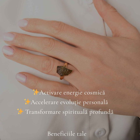 Inel moldavit brut neuniform placat cu aur de18K , M5/49 – transformare si claritate interioara [2]