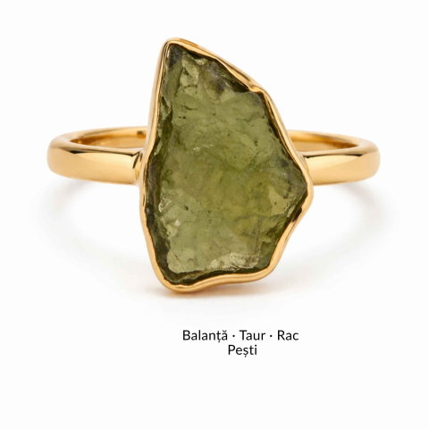 Inel moldavit brut neuniform placat cu aur de18K , M5/49 – transformare si claritate interioara [4]