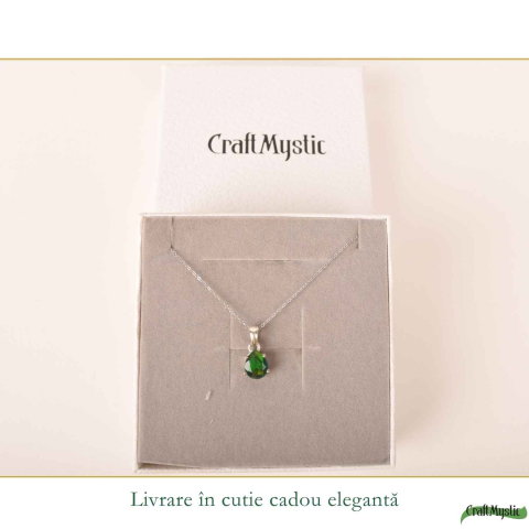 Colier Argint 925 cu Opal Negru Lacrima – Eleganta si Protectie Energetica [5]
