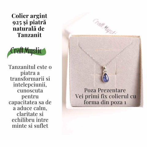 Colier argint 925 cu piatra naturala Tanzanit oval – Claritate si Transformare Interioara [2]
