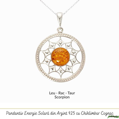 Colier Argint 925 Rotund cu Bobita de Chihlimbar Natural – Energie si Vitalitate [4]